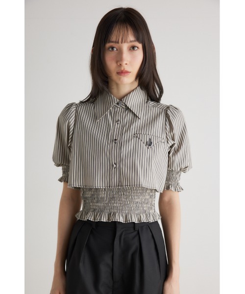 「rienda」 半袖シャツ FREE グレー レディース_画像8