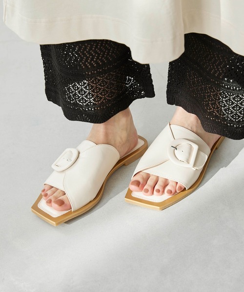 「menue」 フラットサンダル LL アイボリー レディース_画像8
