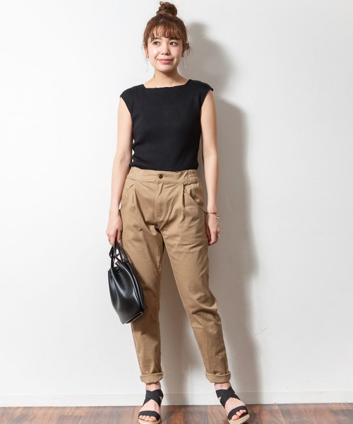 「atONE」 「LARU」ノースリーブニット - ブルー レディース_画像5