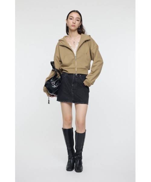 MOUSSY（マウジー） パーカー SHORT ZIP UP フ―ディー レディース