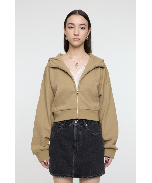 MOUSSY（マウジー） パーカー SHORT ZIP UP フ―ディー レディース