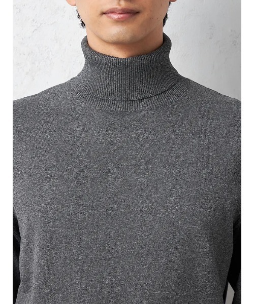 セーター ニット 14G天竺 タートルネックニット ウォッシャブル 抗