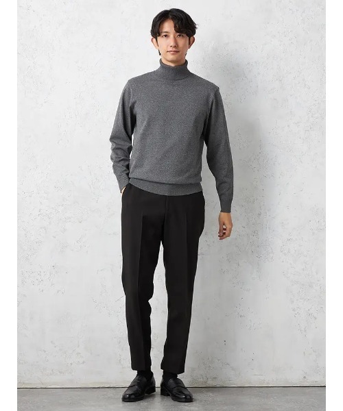 セーター ニット 14G天竺 タートルネックニット ウォッシャブル 抗