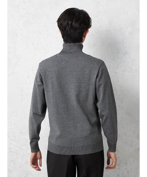 セーター ニット 14G天竺 タートルネックニット ウォッシャブル 抗