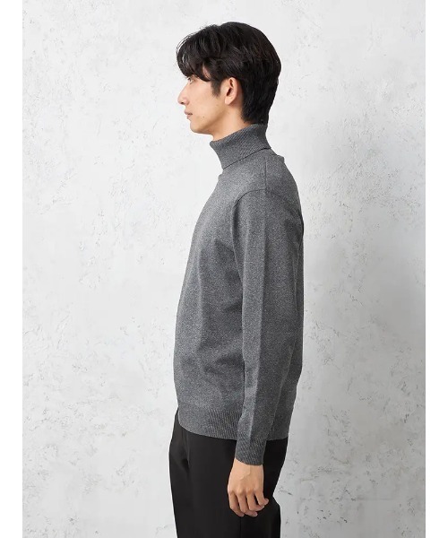 セーター ニット 14G天竺 タートルネックニット ウォッシャブル 抗