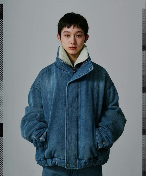 ダウンコート ダウンジャケット 「FACETASM」DOUBLE LAYERED DENIM JACKET / インディゴ 「JOO-JK-M02」