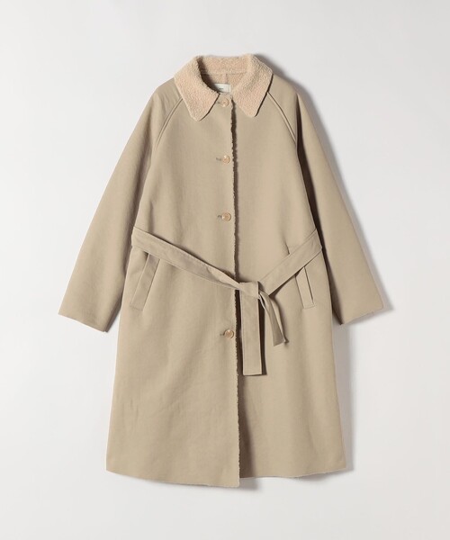 SHIPS any コート アウター FLAT YOU: ポリエステル ムートン ボア