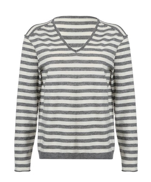 Lis ardent ニット セーター ボーダーVネックニットプルオーバー