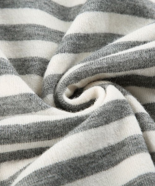 Lis ardent ニット セーター ボーダーVネックニットプルオーバー