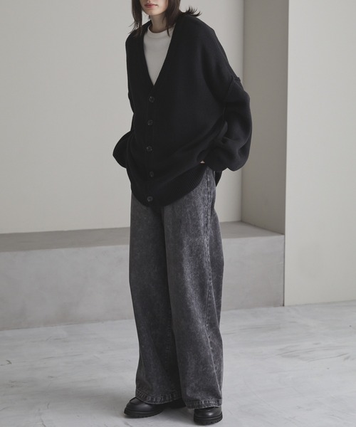 「CIASENSE」 ニットカーディガン M ブラック メンズ_画像4