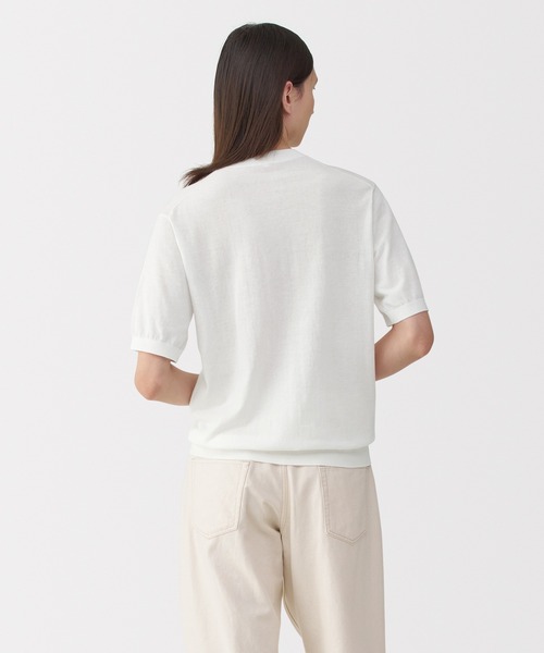 「MUJI Labo」 半袖ニット M グリーン メンズ_画像4