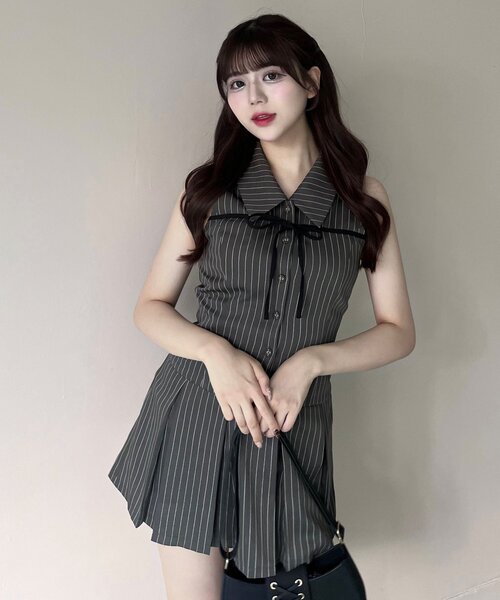 「OLIVE des OLIVE」 ノースリーブワンピース FREE ブラック レディース_画像4