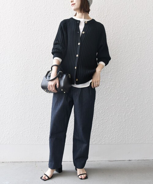 SHIPS any 「SHIPS any」 カーディガン ONE SIZE ブラック レディース