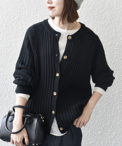 SHIPS any 「SHIPS any」 カーディガン ONE SIZE ブラック レディース