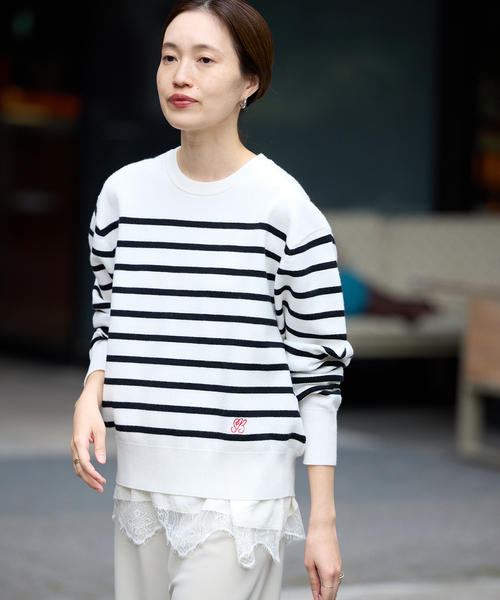 SLOBE IENA（スローブイエナ） ニット セーター パネルボーダーニット