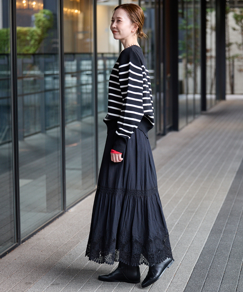 SLOBE IENA（スローブイエナ） ニット セーター パネルボーダーニット