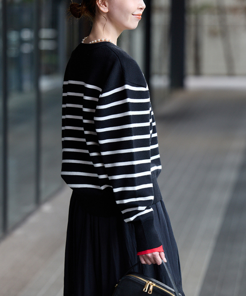 SLOBE IENA（スローブイエナ） ニット セーター パネルボーダーニット