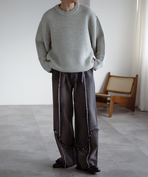 「epnok」 長袖ニット LARGE グレー メンズ_画像3