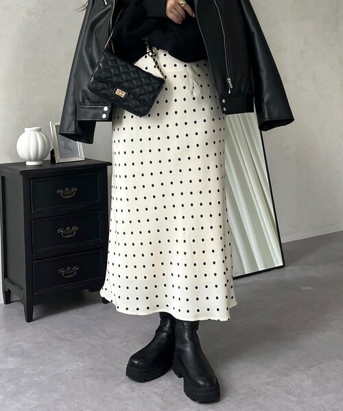 スカート BIAS SATIN PRINT SKIRT Ameri（アメリ）の「BIAS SATIN PRINT SKIRT（スカート）」 - WEAR