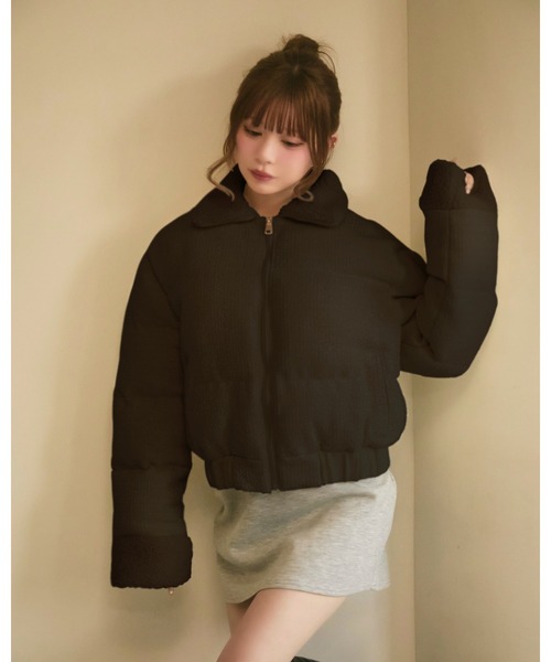 【タグ付未使用】ヤマダヤ ボアキルティングコート　ダウンジャケット お値下げ中【新品タグ付】ボアキルティングコート ヤマダヤ 定価23000