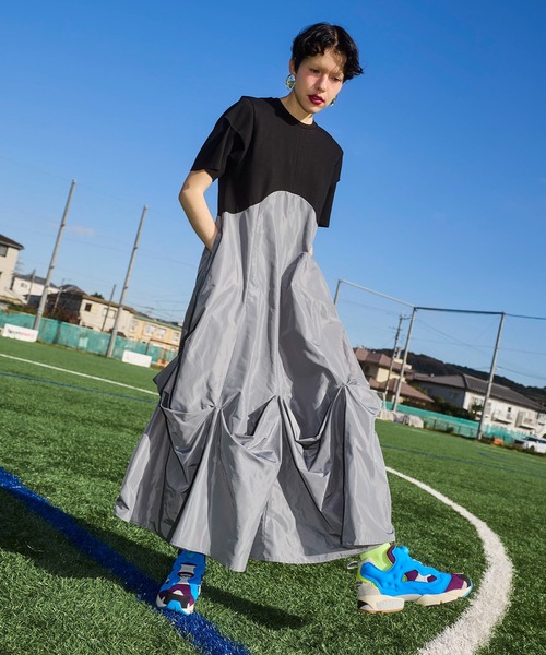 OMMO（オーエムエムオー） ワンピース UP TUCK HALF SLEEVE OP