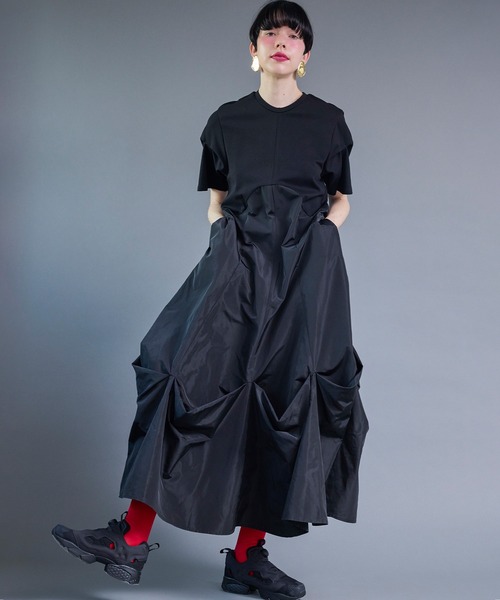 OMMO（オーエムエムオー） ワンピース UP TUCK HALF SLEEVE OP