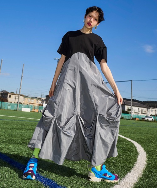 OMMO（オーエムエムオー） ワンピース UP TUCK HALF SLEEVE OP