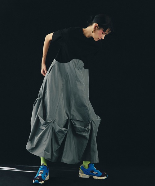 OMMO（オーエムエムオー） ワンピース UP TUCK HALF SLEEVE OP