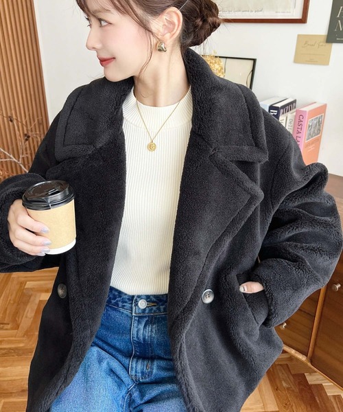 moment+ ピーコート L ブラック レディース : ZOZOTOWN Yahoo!店