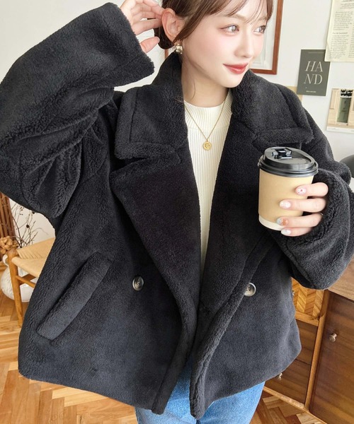 moment+ ピーコート L ブラック レディース : ZOZOTOWN Yahoo!店