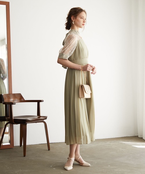「Dorry Doll」 半袖ワンピース S グレイッシュブルー レディース_画像5