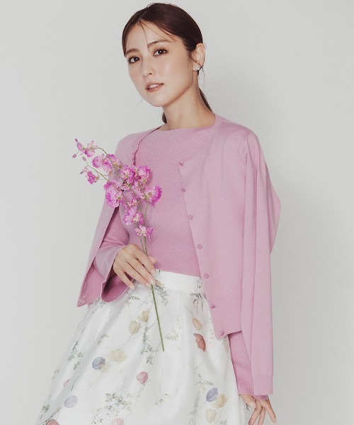 「CELFORD」 ニットカーディガン FREE ホワイト レディース_画像2