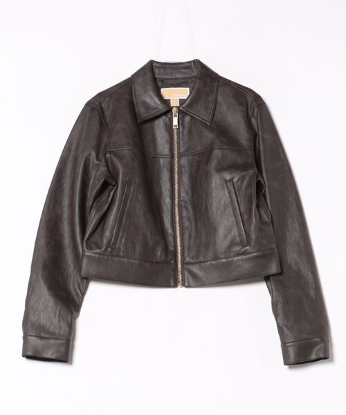 MICHAEL KORS ブラック レザージャケット S Leather Moto Jacket in BLACK - Sale | Michael Kors [US]