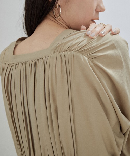 「SALON adam et rope'」 7分袖ワンピース FREE ブラック レディース_画像5