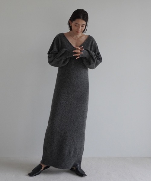 「ETRE TOKYO」 ニットワンピース FREE グレー レディースの画像