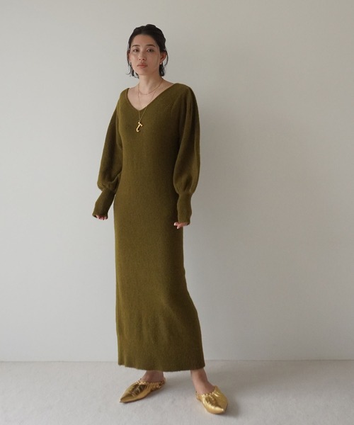 「ETRE TOKYO」 ニットワンピース FREE グレー レディースの画像
