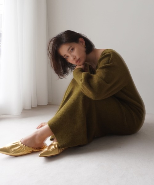 「ETRE TOKYO」 ニットワンピース FREE グレー レディースの画像