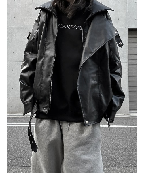 【新品未使用】Lallana レザーボアジャケット ブラック Freesize YACA（ヤーカ） ブルゾン アウター Leather Blouson/レザーブルゾン