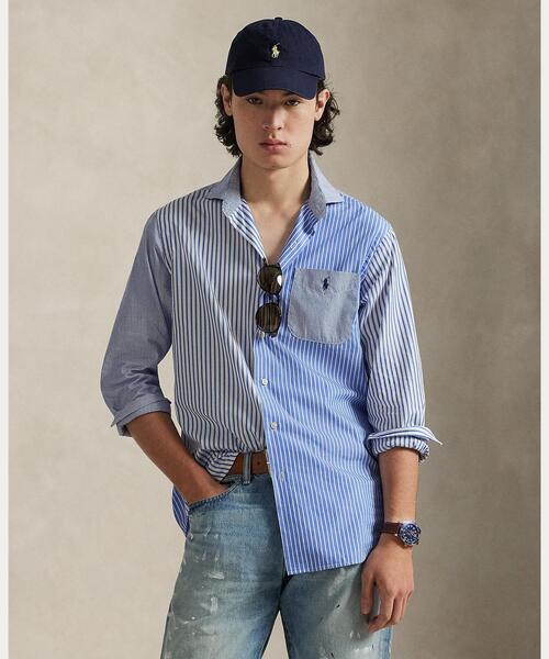 ポロ・ラルフ・ローレン ストライプポロシャツ Polo by Ralph Lauren ストライプ ポロシャツ L ピンクとストライプの