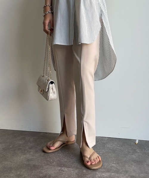 「DouDou」 イージーパンツ FREE モカ レディース_画像2