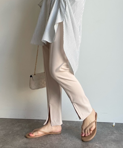 「DouDou」 イージーパンツ FREE モカ レディース_画像3