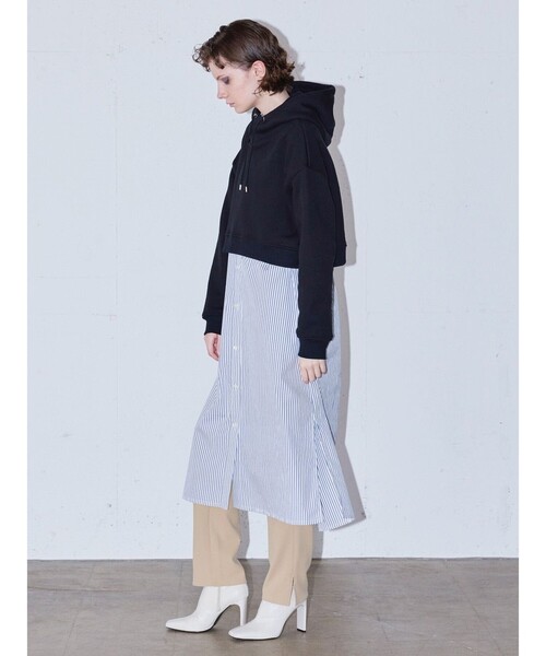 「MIDIUMISOLID」 プルオーバーパーカー FREE オフホワイト レディース_画像2