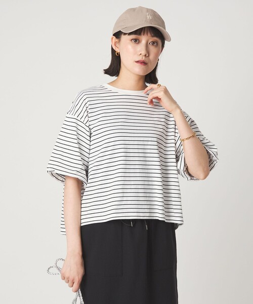 tシャツ ギャザースリーブ プルオーバー カットソー レディースの画像