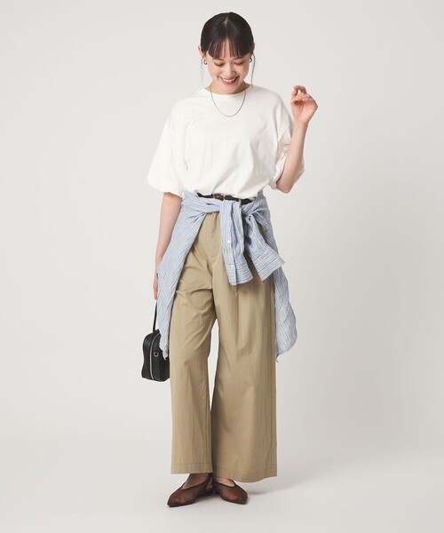 tシャツ ギャザースリーブ プルオーバー カットソー レディースの画像