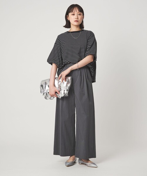 tシャツ ギャザースリーブ プルオーバー カットソー レディースの画像