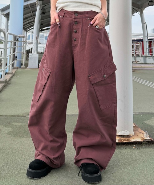 カーゴパンツ ボタンフライダックカーブパンツ メンズ レディース