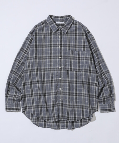 80s 初期Plantation 長袖シャツ グレー系チェック Firsthand（ファーストハンド） シャツ ビッグシルエット オンブレ