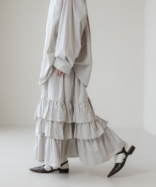 LOWRYS FARM（ローリーズファーム） ロング スカート チェックフリル