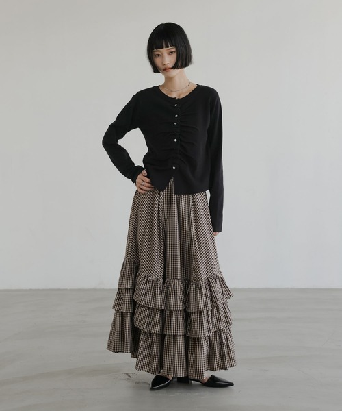 LOWRYS FARM（ローリーズファーム） ロング スカート チェックフリル