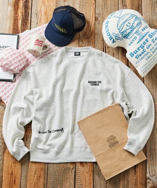 「FREAK'S STORE」 スウェットカットソー MEDIUM アッシュグレー メンズ_画像2